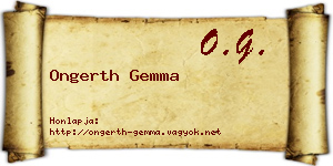 Ongerth Gemma névjegykártya